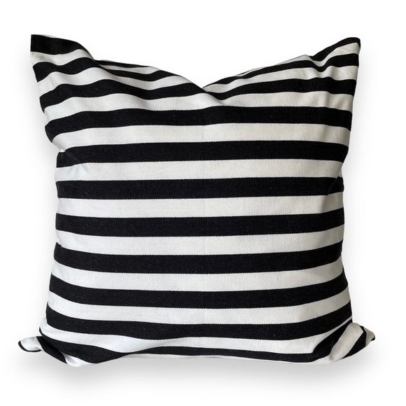 Accent Pillow Cover - Black & White Graphic Stripe - Picture 1 of 5